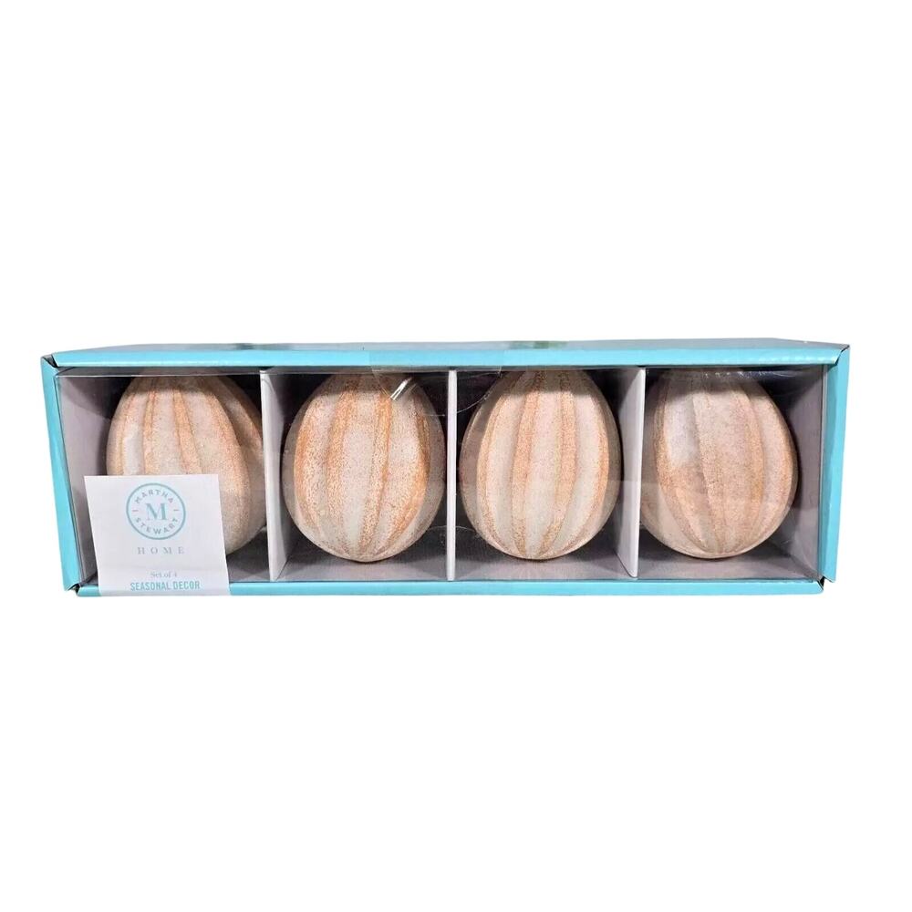 Martha Stewart Pink Terracotta Resin Eggs Set of 4 Easter Spring Decor New